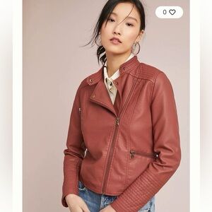Anthropologie Brown Faux Leather Jacket